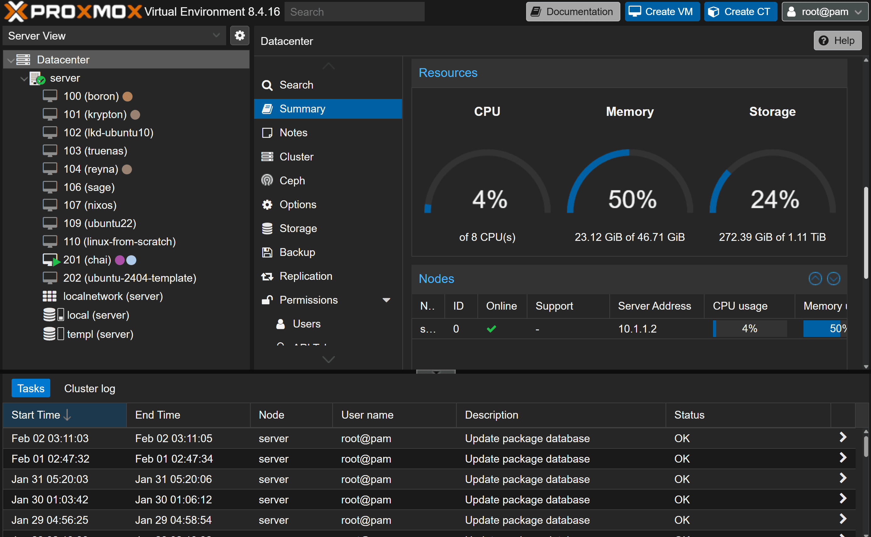 Proxmox Instance running multiple VMs inside