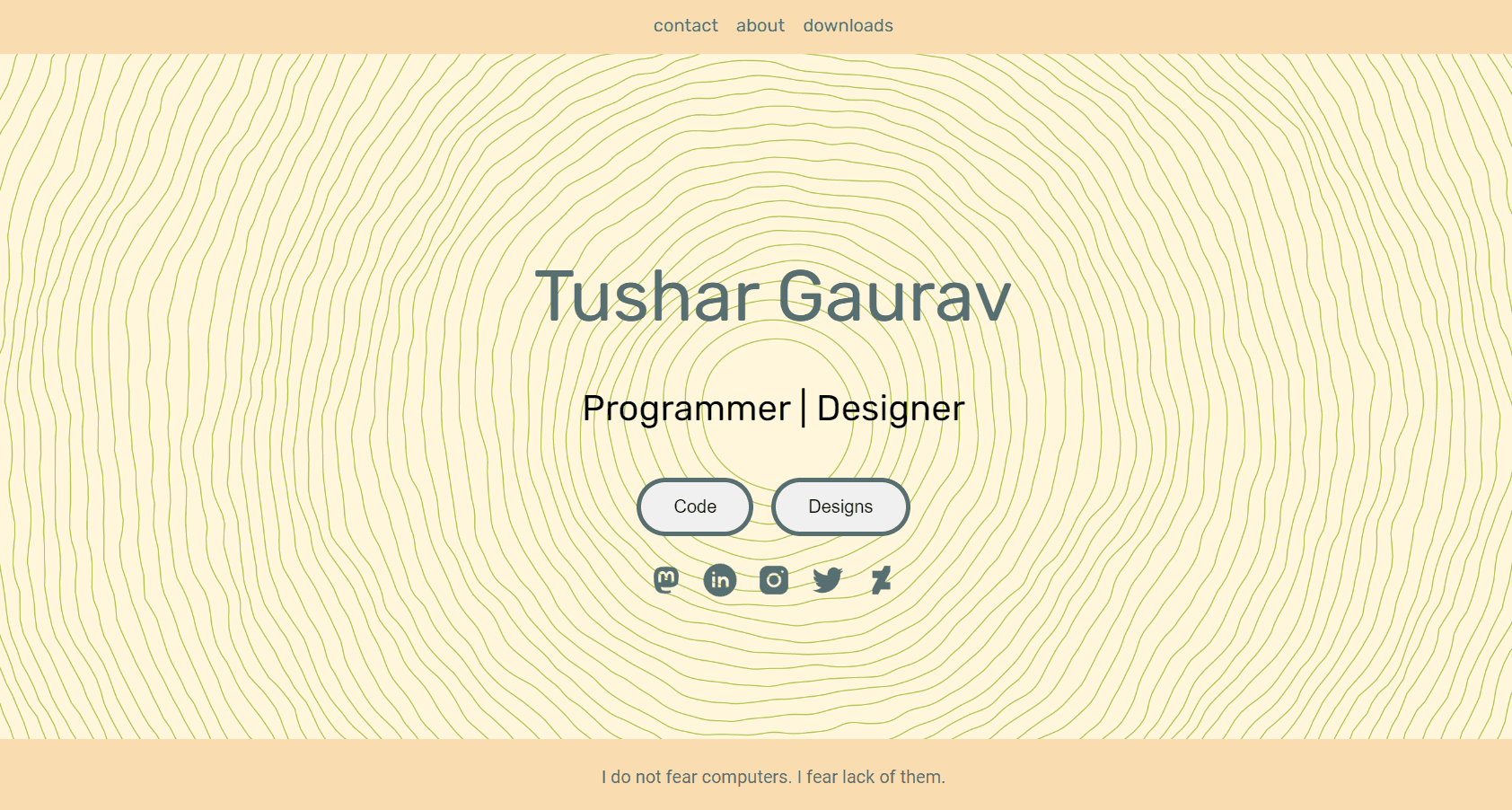 Homepage of my first personal website